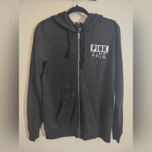 Victoria's Secret Black Hoodie with PINK Logo - Picture 3 of 7